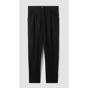Eileen Fisher Black Worsted Wool Pants, Sz L